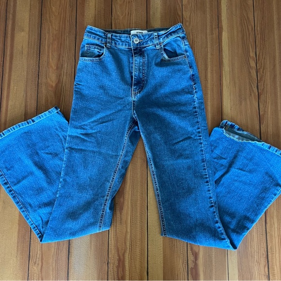 Cotton On Blue Flare Wide Leg Jeans - Picture 2 of 3